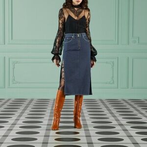 Gucci 2023 Denim Skirt with Side Slits size 38 Like New